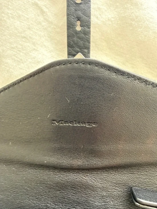 Mackage Black Leather Envelope Wallet with Silver Chevron Accents - Picture 2 of 4